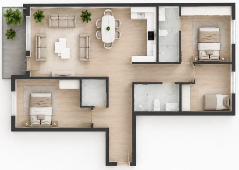 Planimetria origjinale e banesës 117.46 m²